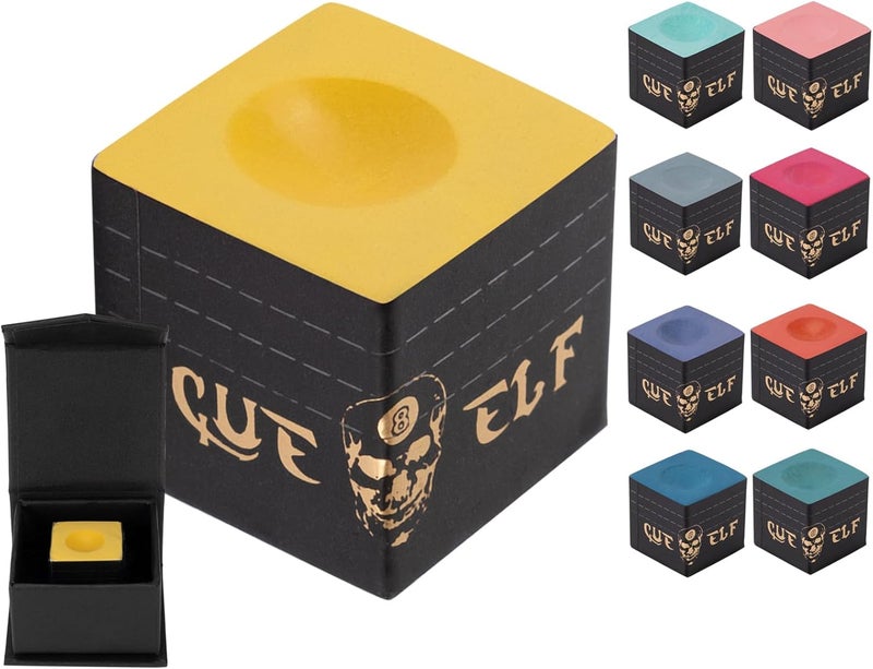 CUEELF Cube Pool Cue Chalk Technology Billiard Pool Stick Chalk for Professional Low Deflection, Durable, Reduces Miscues-1pc - Image 1